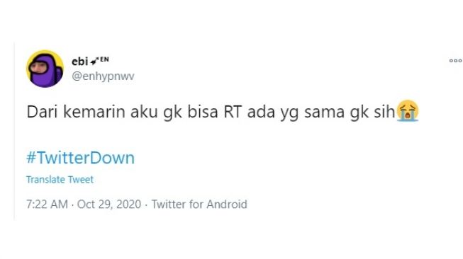 Cuitan warganet Twitter Down. [Twitte]