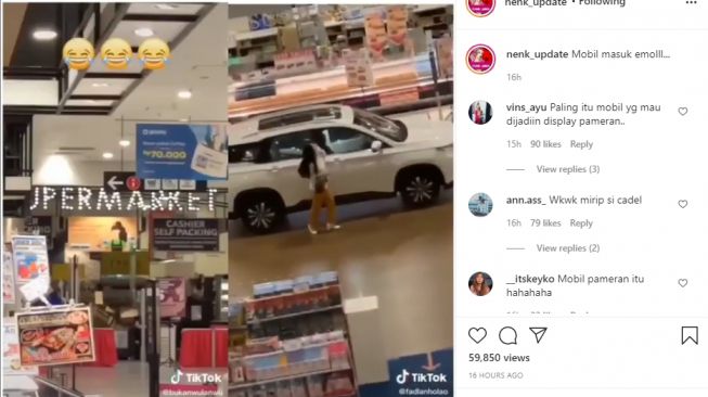 Video mobil masuk mall. - (Instagram/@nenk_update)