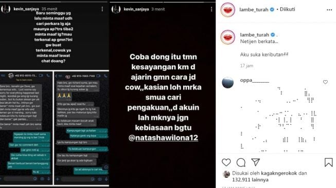 Unggahan soal Kevin Sanjaya [Instagram/@lambe_turah]