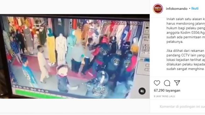 Video Moge keroyok TNI. (Instagram/@infokomando)