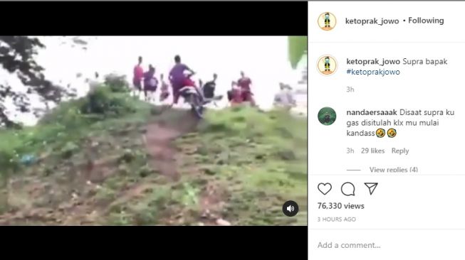 Heboh Aksi Pengendara Taklukan Tebing Bikin Pengendara KLX Minder