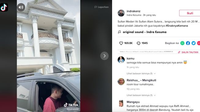 Tangkapan layar TikTok Indra Kesuma 