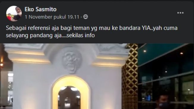 Video pengunjung bandara menunjukkan suasana. - (Facebook/Eko Sasmito)