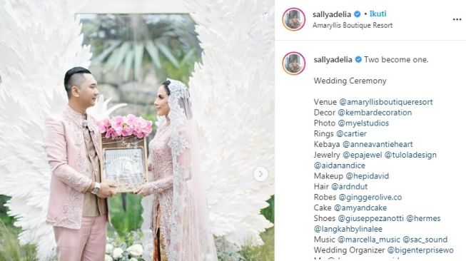 Potret pernikahan Sally Adelia dan Bayu Murti [Instagram/@sallyadelia]