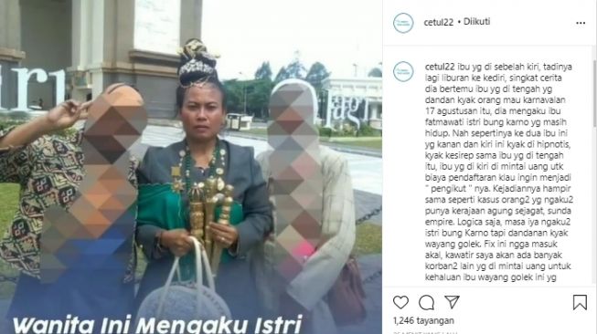Heboh Wanita Ngaku Istri Soekarno yang Masih Hidup (Instagram/@cetul22).