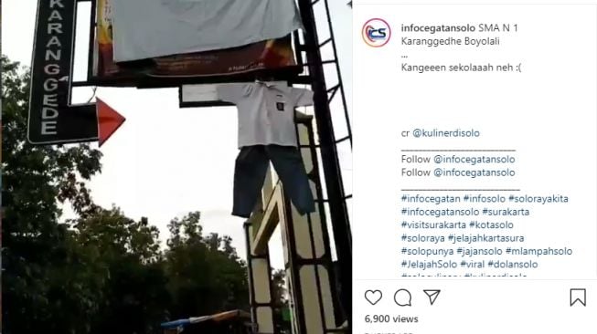 Kondisi halaman SMA N 1 Karanggede Boyolali. - (Instagram/@infocegatansolo)