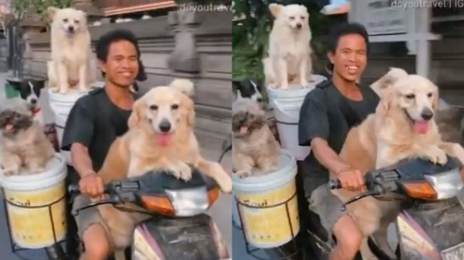 Santuy Ajak Anjing Naik Motor, Aksi Pria Bali Ini Mendunia