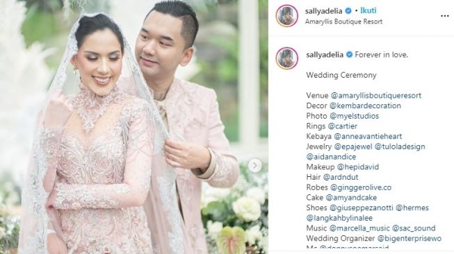 Potret pernikahan Sally Adelia dan Bayu Murti [Instagram/@sallyadelia]