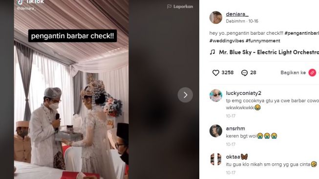 Video Pengantin bar-bar. (TikTok/@deniara_)