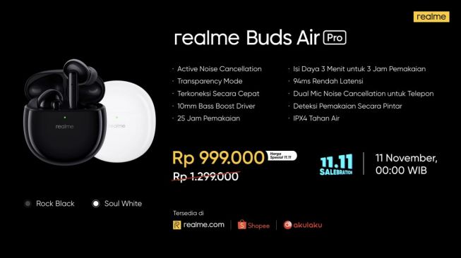 realme Buds Air Pro “Tune Out The Noise”. (Dok : realme)