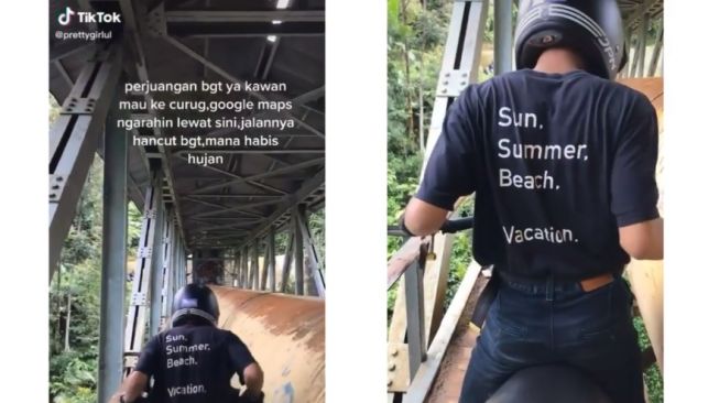 Begini Jadinya Jika Pemotor Terlalu Taat Pada Google Maps, Apes Benar!