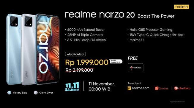 realme narzo 20 “Boost the Power”. (Dok : realme)