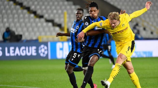 Hasil Liga Champions: Brace Haaland Antar Dortmund Menang Telak di Belgia