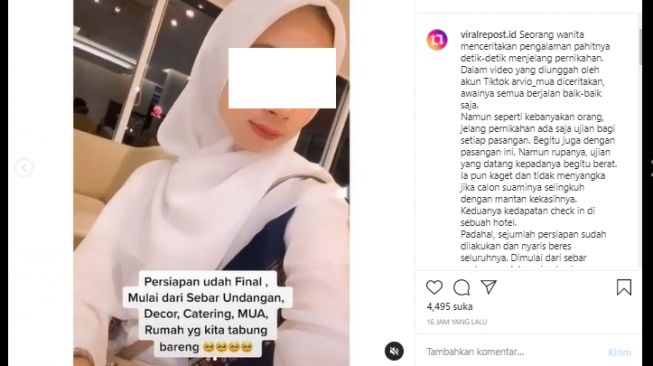 Tega! Jelang Nikah, Cewek Ini Ditinggal Calon Suami Check In Bareng Mantan