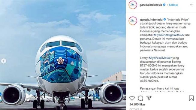 Pesawat Garuda Indonesia Pakai Masker, Warganet Kok Malah Ngaku Naksir?