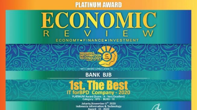 Sukses Transformasi Digital, Bank BJB Raih The Best IT for BPD Company 2020