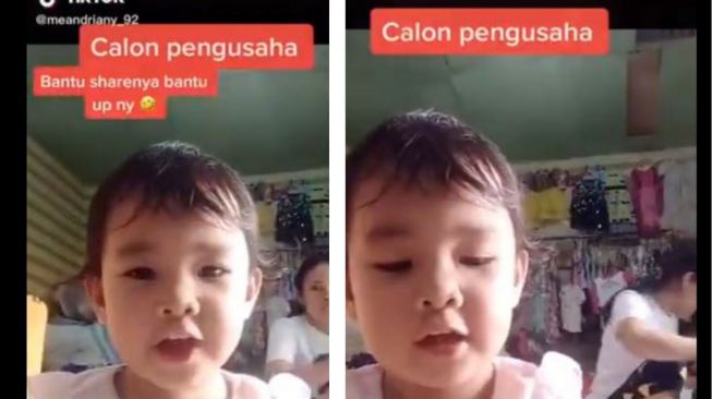 So Cute! Video Balita Bantu Ibunya Jualan Pakaian Bikin Warganet Geregetan