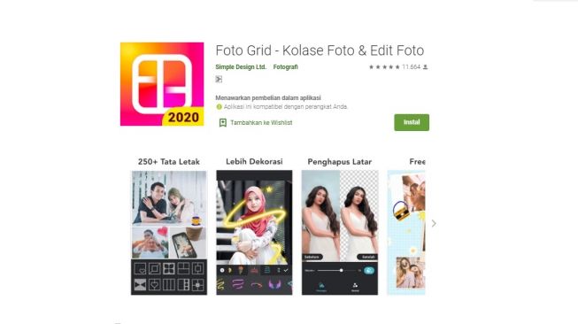 Aplikasi edit foto dan video, Foto Grid. [Google Play Store]