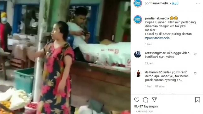 Viral Emak-emak Marahi Petugas di Pasar: Corona Cuma akal-akalan Pemerintah