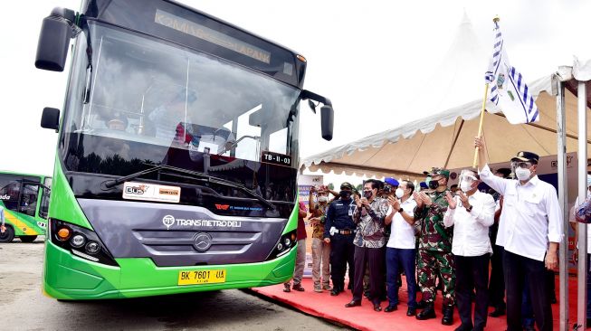 Menhub Budi Karya Luncurkan Bus BTS di Medan, Berikut Rutenya