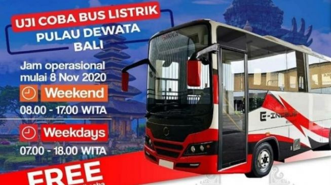 Layanan bus listrik Bali. (dok.Beritabali.com/ist)