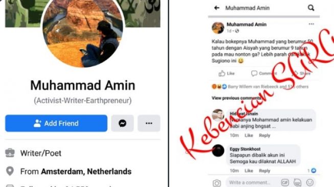 Viral Postingan Facebook Lecehkan Nabi dan Aisyah, Pemilik Akun Dilaporkan