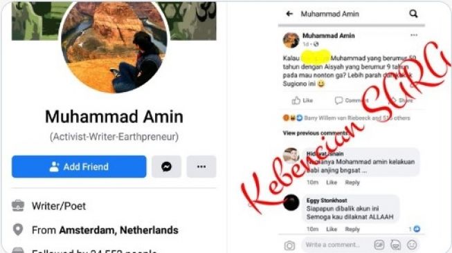Ngaku Punya Video Panas Nabi Muhammad dan Aisyah, Netizen Facebook Dihujat