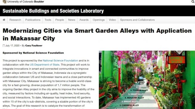 15 Peneliti berkolaborasi mempelajari Lorong Garden di Kota Makassar / [Foto: University of Colorado Boulder]