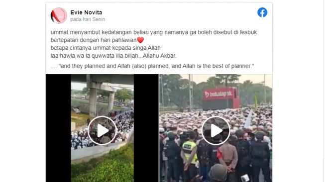 Facebook pendukung Habib Rizieq (Facebook)