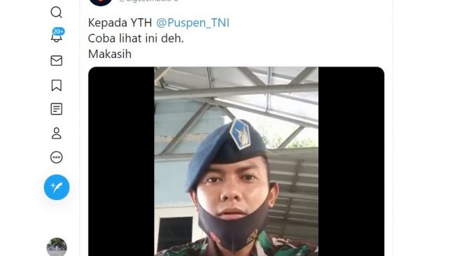 Baru beres urusan seorang prajurit TNI Angkatan Darat yang berteriak sambut Habib Rizieq Shihab, kini ada prajurit TNI AU. (@digeeembokFC)
