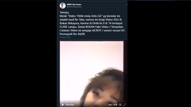 Roy Suryo Bagikan Video 19 Detik Mirip Gisel, Publik Murka: Terlalu Vulgar!