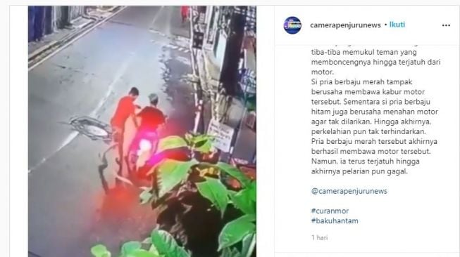 Video maling rebutan hasil curian. (Instagram/@camerapenjurunews)