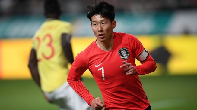 Striker timnas Korea Selatan, Son Heung-min. [JUNG YEON-JE / AFP]