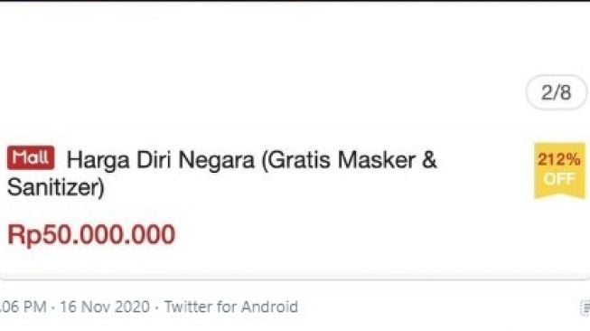 Beredar Foto 'Harga Diri Negara' Dijual Online Rp 50 Juta, Benarkah?