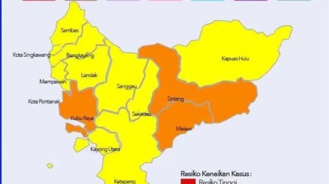 Pemetaan update kasus Covid-19 di Kalbar. [Istimewa]