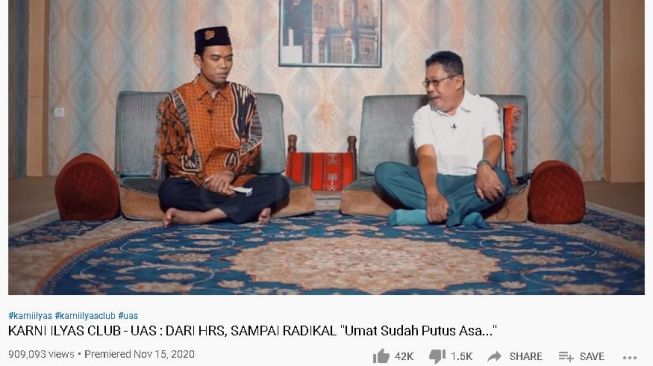 UAS soal Partai Masyumi Reborn. (YouTube/Karni Ilyas Club)