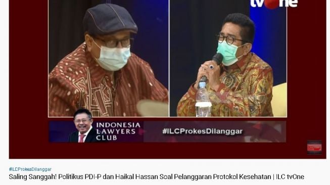 Babe Haikal Hassan debat dengan politisi PDI Perjuangan (YouTube/Indonesia Lawyers Club)