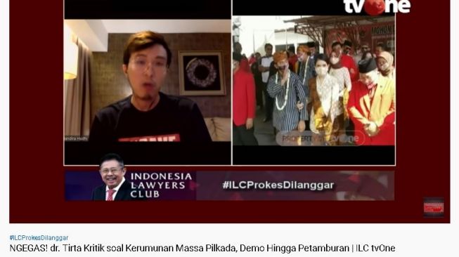 dr. Tirta soal protokol kesehatan. (YouTube/Indonesia Lawyers Club)