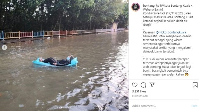 Banjir di Area Ini Disulap Jadi Hiburan, Bontang Punya Wisata Air Dadakan