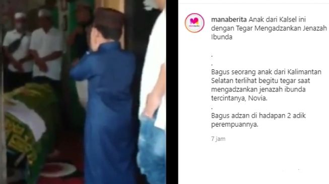 Merinding Bocah di Kalimantan Adzankan Jenazah Ibunya, Pelayat Menangis