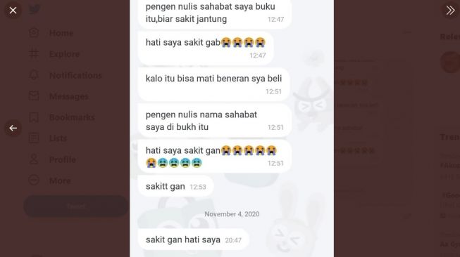 Curhatan warganet patah hati dan ingin balas dendam. [Twitter]