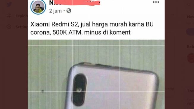 Penampakan ponsel murah bikin nangis. (Twitter/txtdarionlshop)