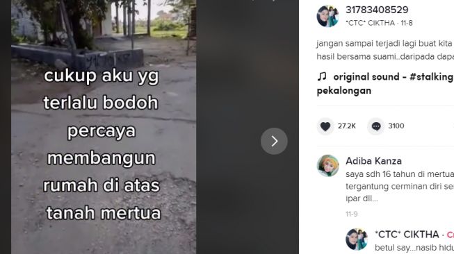 Pilu! Kisah Istri Bangun Rumah dari Nol di Tanah Mertua, Berakhir Terusir