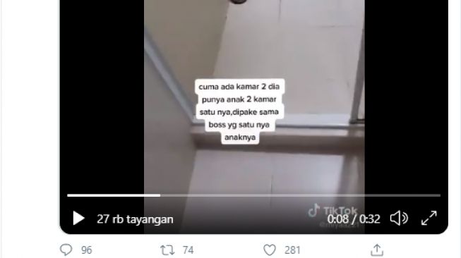 Curhatan seorang ART yang memilih mendirikan salat di kamar mandi. - (Twitter/@MenteriKonten)