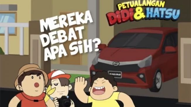 Petualangan Didi & Hatsu, saat para cowok muda Didi, Keano dan Indro sibuk berdebat  [YouTube Daihatsu Sahabatku].