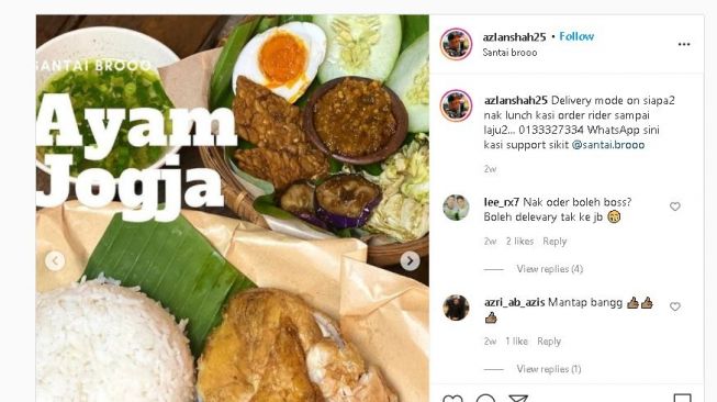 Kisah Pebalap Moto2 yang jadi pengantar ayam geprek. (Instagram/@azlanshah25)