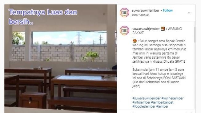 Bayar Seiklasnya, Pembeli Bisa Makan Sepuasnya di Warung Ini