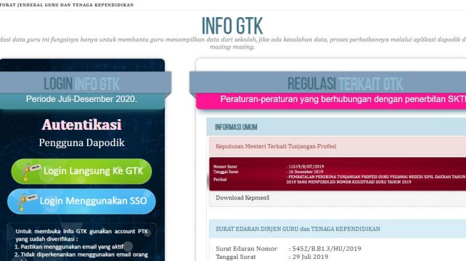 Login info.gtk.kemdikbud.go.id, BLT untuk Honorer, Cara Cek dan Mencairkan