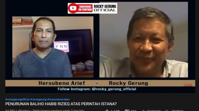 Rocky Gerung soal penurunan baliho Habib Rizieq. (YouTube/Rocky Gerung Official)