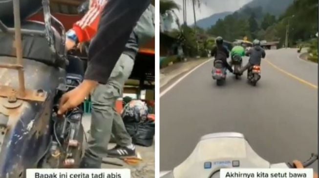 Video Solidaritas Anak Vespa Bantu Bapak-bapak, Bikin Warganet Menangis